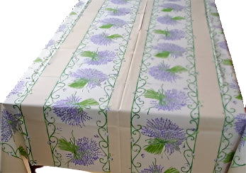 100% Cotton Cream Lavender Square/Rectangular Tablecloth