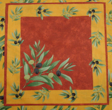 Cotton Brick Red Olive Provencal Square/Rectangular Tablecloth