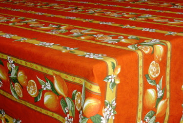 100% Cotton Orange Lemon Square/Rectangular Tablecloth