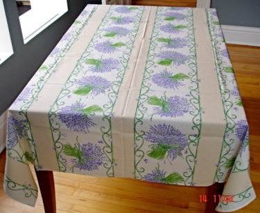 100% Cotton Cream Lavender Square/Rectangular Tablecloth