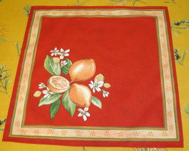 Cotton Red Lemon Square/Rectangular Tablecloth