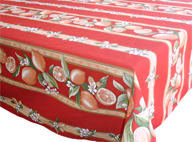 100% Cotton Red Lemon Square/Rectangular Tablecloth