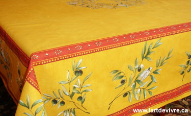 100% Cotton Orange Olivade Square Tablecloth 60" x 60"