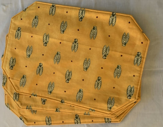 Set of 3 Orange Cigale All-Over Placemats 50% off