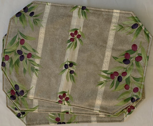 Set of 3 Taupe Olives Placemats - 40% off