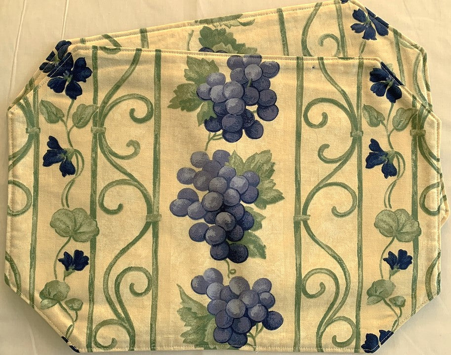 Set of 2 Cream Grape Placemats - 40% off