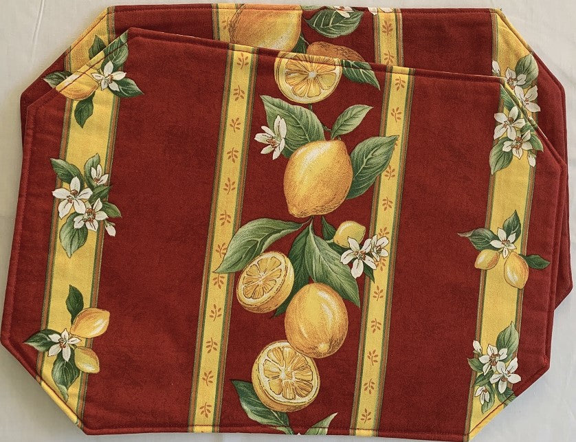 Set of 2 Red Lemon Placemats - 40% off