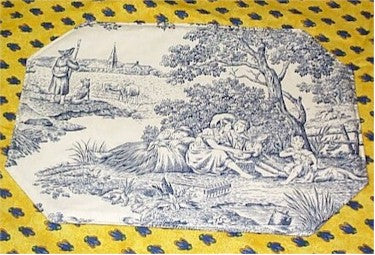 Set of 4 Blue Toile de Jouy Placemats - 40% off