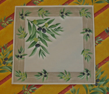 100% Cotton Cream Olive Provencal Square/Rectangular Tablecloth
