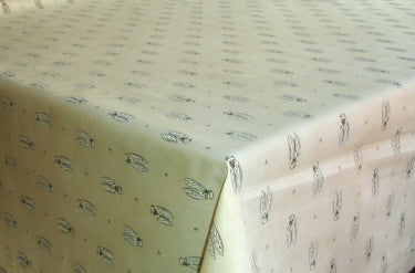 Cotton Beige Olive & Cigale All-Over Square/Rectangular Tablecloth