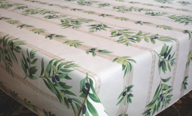 Cotton Cream Olive Provencal Square/Rectangular Tablecloth