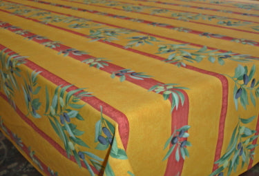 Cotton Orange Olive Provencal Square/Rectangular Tablecloth