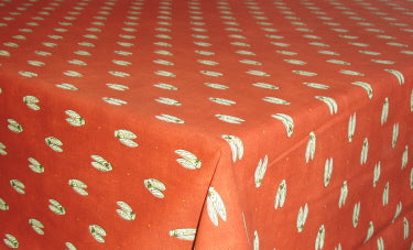 100% Cotton Brick Red Cigale All-Over Square/Rectangular Tablecloth