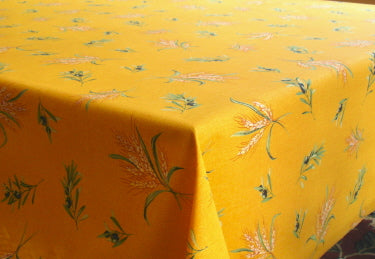 Cotton Yellow Cassis All-Over Provencal Square/Rectangular Tablecloth