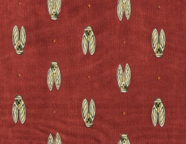 100% Cotton Fabric By Metre Brick Red Cigale All-Over Motif Fabric $25.90/Metre