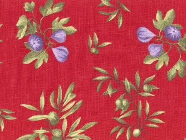 100% Cotton Fabric By Metre Red Fig & Olive All Over Motif Fabric $25.90/Metre