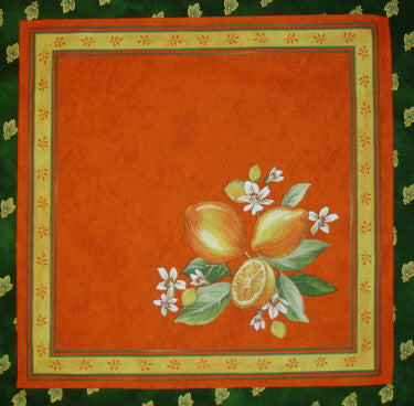 Cotton Orange Lemon Square/Rectangular Tablecloth
