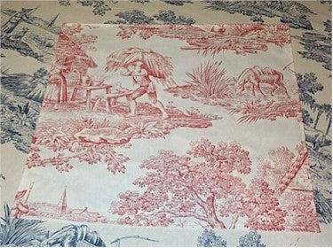 Napkin Red Toile De Jouy