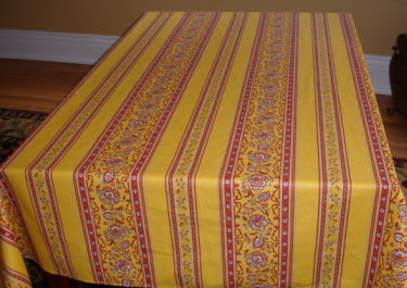 100% Cotton Yellow Occitane Square/Rectangular Tablecloth
