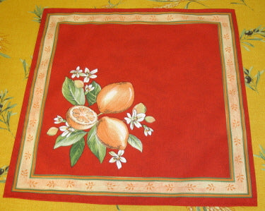 100% Cotton Red Lemon Square/Rectangular Tablecloth