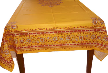OILCLOTH-Coated Red/Yellow Occitane Rectangular Tablecloth 96" x 60" 40% off With a Slight Flaw