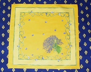 Cotton Yellow Lavender Oval & Rectoval Tablecloth