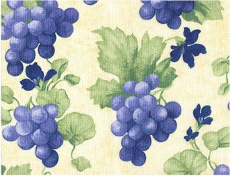 Fabric Sample in Cream Grape All-Over $0.79 each