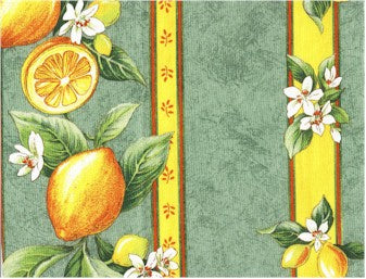 Fabric Sample Sage Green Lemon Blossom Motif